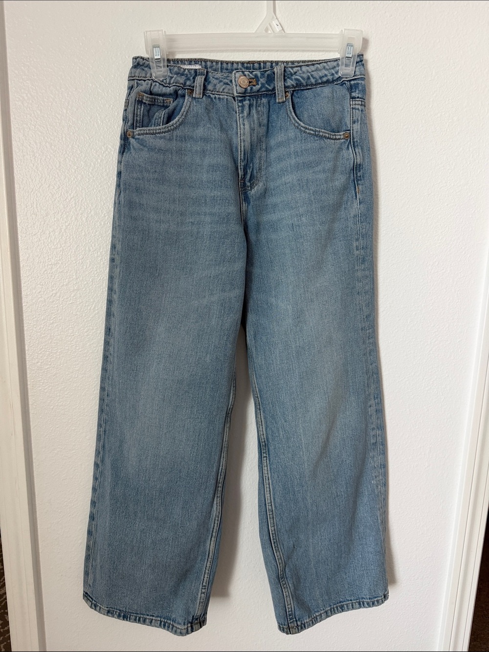 Zara Kids Light Wash Wide Leg Jeans